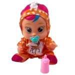 Пупс Cry Babys 18837-4 у помаранчевому комбінезоні з аксесуарами шарнірний 14 см