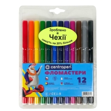 Фломастери 12 кольорів Centropen 7790/12 ТP змиваємі