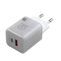 Зарядний блок живлення Type-C+USB WUW C228 30 W 12 V 2.5 A білий