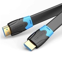 Кабель HDMI/HDMI 1.5 м Vention Flat чорний