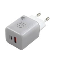 Зарядний блок живлення Type-C+USB WUW C228 30 W 12 V 2.5 A білий