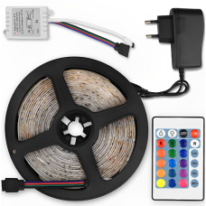 Світлодіодна RGB стрічка 5м 2835 RGB з контролером та блоком живлення new