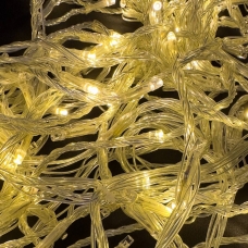 Світлодіодна гірлянда-завіса прозорий дріт 400 LED Euro Led 3 х 2 м 8 режимів теплий білий