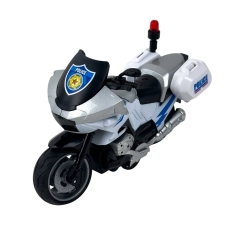 Іграшковий поліцейський мотоцикл 204B звукові та світлові ефекти метал 14 см білий з чорним