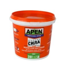 Клей монтажний акриловий 1200 мл APEN Шалена сила білий
