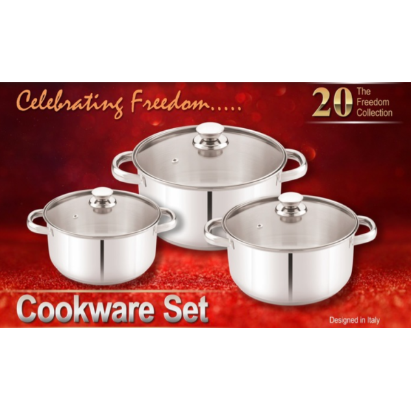 Набір каструль з нержавіючої сталі Стрейт 7364  V 1,75 / 2,25 / 4,5 л new