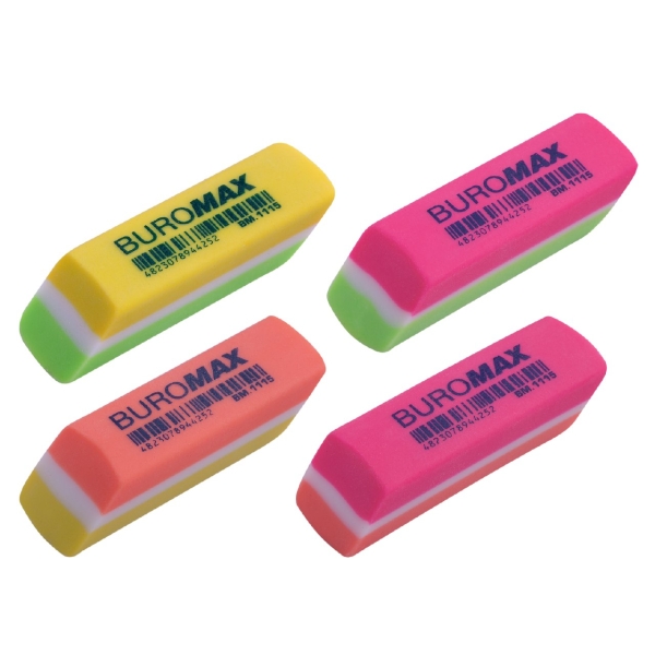 Гумка для затирання BuroMAX BM1115 53 мм мікс