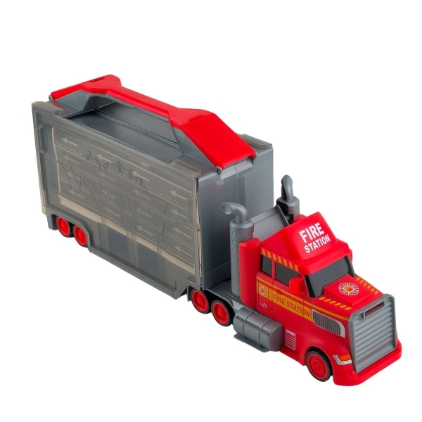 Іграшковий набір машинок 6в1 Пожежний автовоз XG879-110-111 пластик 44 см сірий з червоним