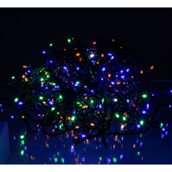 Гірлянда Бахрома вулична 405 LED 25 м від мережі чорна нитка, мультиколор new