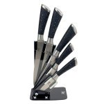 Набір ножів з підставкою 6 предметів Empire EM-1922 Матрикс нержавіюча сталь чорний