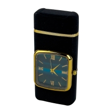 Запальничка газова турбо Годинник 10-34 п'єзовий підпал метал чорний