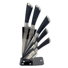 Набір ножів з підставкою 6 предметів Empire EM-1922 Матрикс нержавіюча сталь чорний