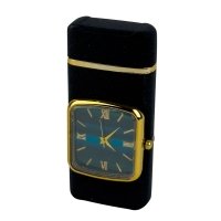 Запальничка газова турбо Годинник 10-34 п'єзовий підпал метал чорний