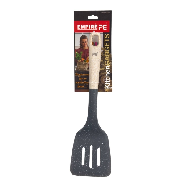 Лопатка кухонна універсальна з прорізом Empire EM-3446 Грей пластик 32 см бежевий з сірим