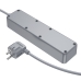 Мережевий фільтр-подовжувач 3 розетки BOROFONE BAC9 Power 3хUSB/Type C 10 А 3 м білий з сірим