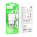 Зарядний пристрій з кабелем 2хUSB/Type-C 1 м HOCO C141A Smart 5 V 2.1 A білий