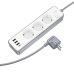 Мережевий фільтр-подовжувач 3 розетки BOROFONE BAC9 Power 3хUSB/Type C 10 А 3 м білий з сірим