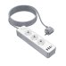 Мережевий фільтр-подовжувач 3 розетки BOROFONE BAC9 Power 3хUSB/Type C 10 А 3 м білий з сірим