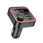 FM-трансмітер модулятор Hoco E85 Tiger Bluetooth USB+Type-C з дисплеєм чорний