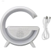 Колонка портативна Smart BT2301 бездротова зарядка Bluetooth LED білий