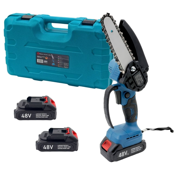 Ланцюгова пила акумуляторна міні Chain Saw 2 акумулятора 2 шини 15 та 20 см з кейсом 48 В