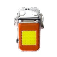 Запальничка електрична 1-88 USB з ліхтариком пластик помаранчевий