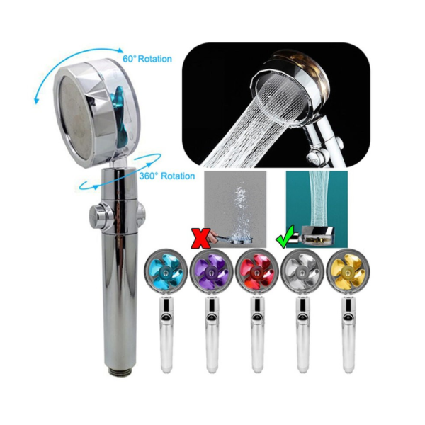 Хромована лійка для душу з вентилятором new