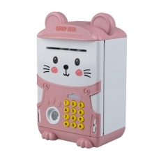 / Скарбничка cейф Мишеня в кепці Music Saving Box музична Рожевий