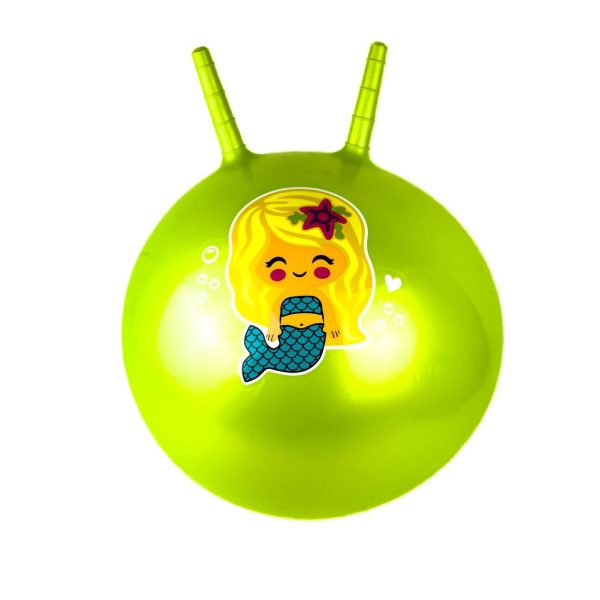 М'яч для фітнесу дитячий Русалонька з ручками 40 см салатовий
