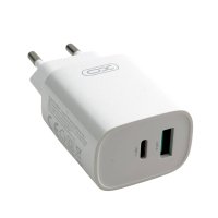 Зарядний пристрій з кабелем USB+Type-C/Type-C 1 м XO CE29 20 W білий
