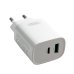 Зарядний пристрій з кабелем USB+Type-C/Type-C 1 м XO CE29 20 W білий