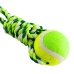 Жувальна іграшка для собак М'яч з канатом 646 35 см зелений з жовтим Жувальна іграшка для собак М'яч з канатом 646 35 см зелений з жовтим
