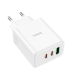 Зарядний блок живлення 2хType-C+USB HOCO C126A Pure 40 W 12 V 1.67 A білий