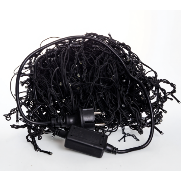 Гірлянда Бахрома вулична 405 LED 25 м від мережі чорна нитка, жовтий new