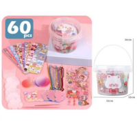 Набір для творчості TRSW-75  основи для брелків, наліпки, пінцет, у відрі, 12-8-12см new