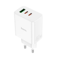 Зарядний блок живлення 2хType-C+USB HOCO C126A Pure 40 W 12 V 1.67 A білий