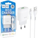 Зарядний пристрій з кабелем USB/microUSB 1 м HOCO C72Q 18 W 3 А білий
