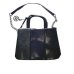 / Сумка жіноча, шкір-зам, ручка з ланцюжком, синя смужка, чорний (М)