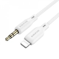 Аудiокабель Apple Lightning/3.5 мм AUX 1 м BOROFONE BL18 білий