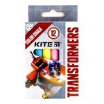 Крейда кольорова 12 шт Kite TF21-075 Transformers кругла 6 кольорів