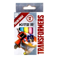 Крейда кольорова 12 шт Kite TF21-075 Transformers кругла 6 кольорів