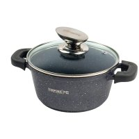 Каструля гранітне покриття Empire EM-7340 Грей з кришкою 1.5 л сірий