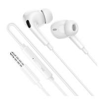 Навушники дротові вакуумні Borofone BM100 Pro Fuente AUX з мікрофоном white new