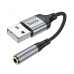 Перехідник USB M/3.5 мм AUX F 12 см HOCO LS36 Fresh чорний зі сріблястим