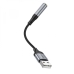 Перехідник USB M/3.5 мм AUX F 12 см HOCO LS36 Fresh чорний зі сріблястим