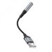 Перехідник USB M/3.5 мм AUX F 12 см HOCO LS36 Fresh чорний зі сріблястим