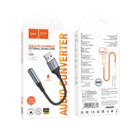 Аудіоадаптер HOCO LS36 Fresh external sound card USB to 3.5 0,12m Black new