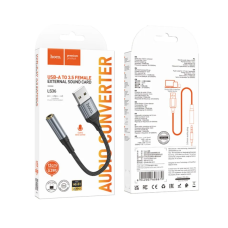 Аудіоадаптер HOCO LS36 Fresh external sound card USB to 3.5 0,12m Black new