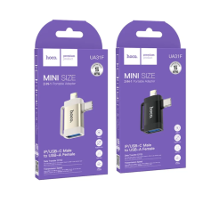 Перехідник HOCO UA31F iP male/Type-C male to USB female OTG 2-in-1 adapter new