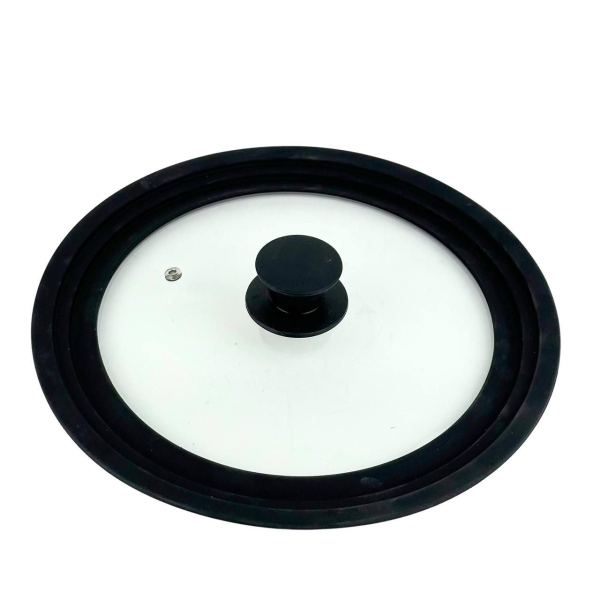 Кришка для посуду з обідком Empire EM-3315 Універсал 28 см скло чорний